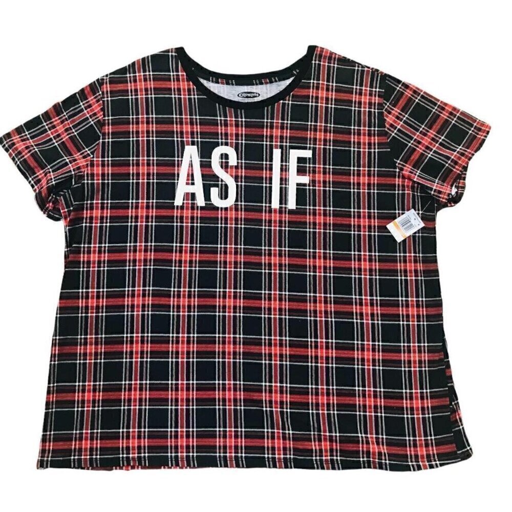 “As If”  Plaid T-Shirt | 3X